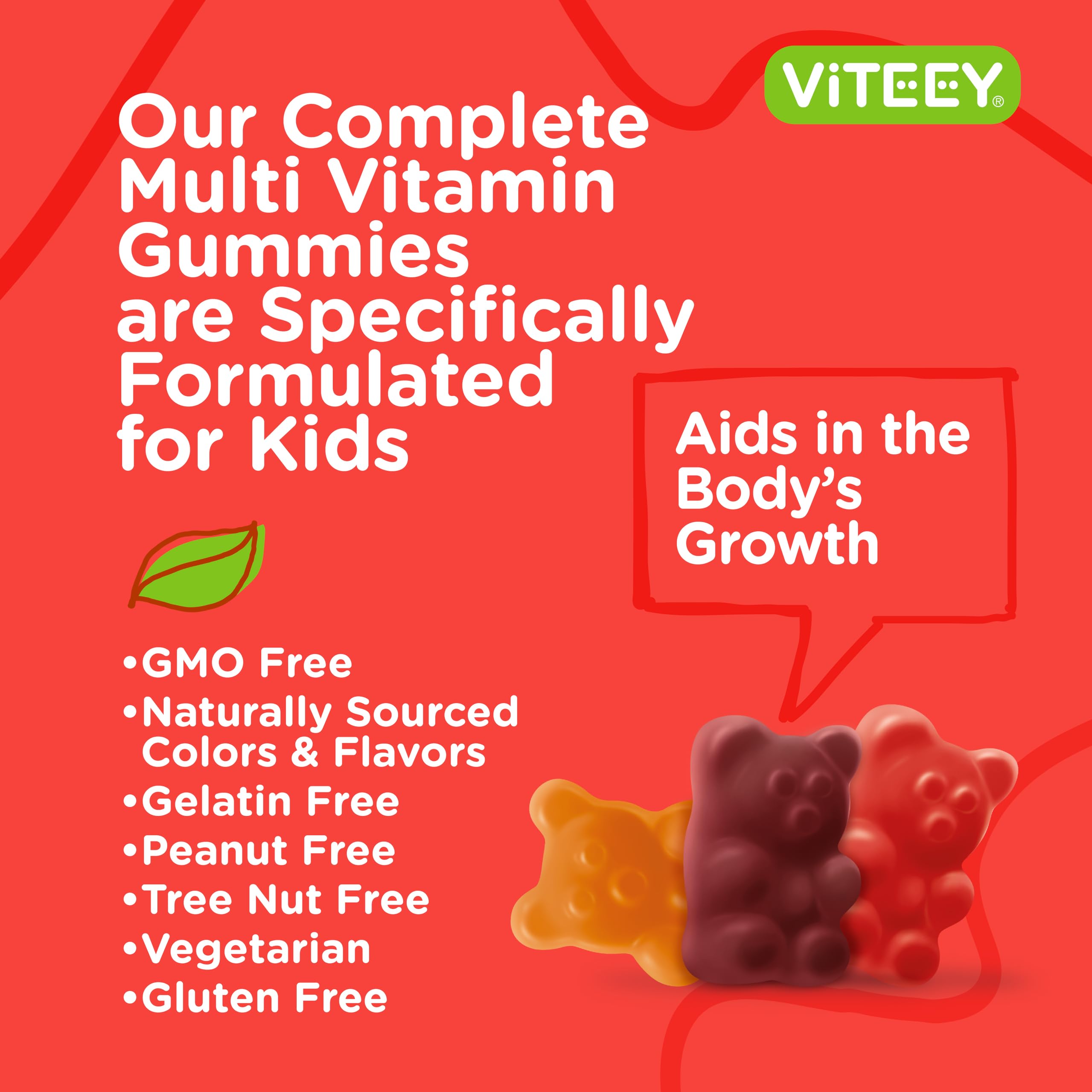 Viteey etiqueta con lista de vitaminas y minerales destacada