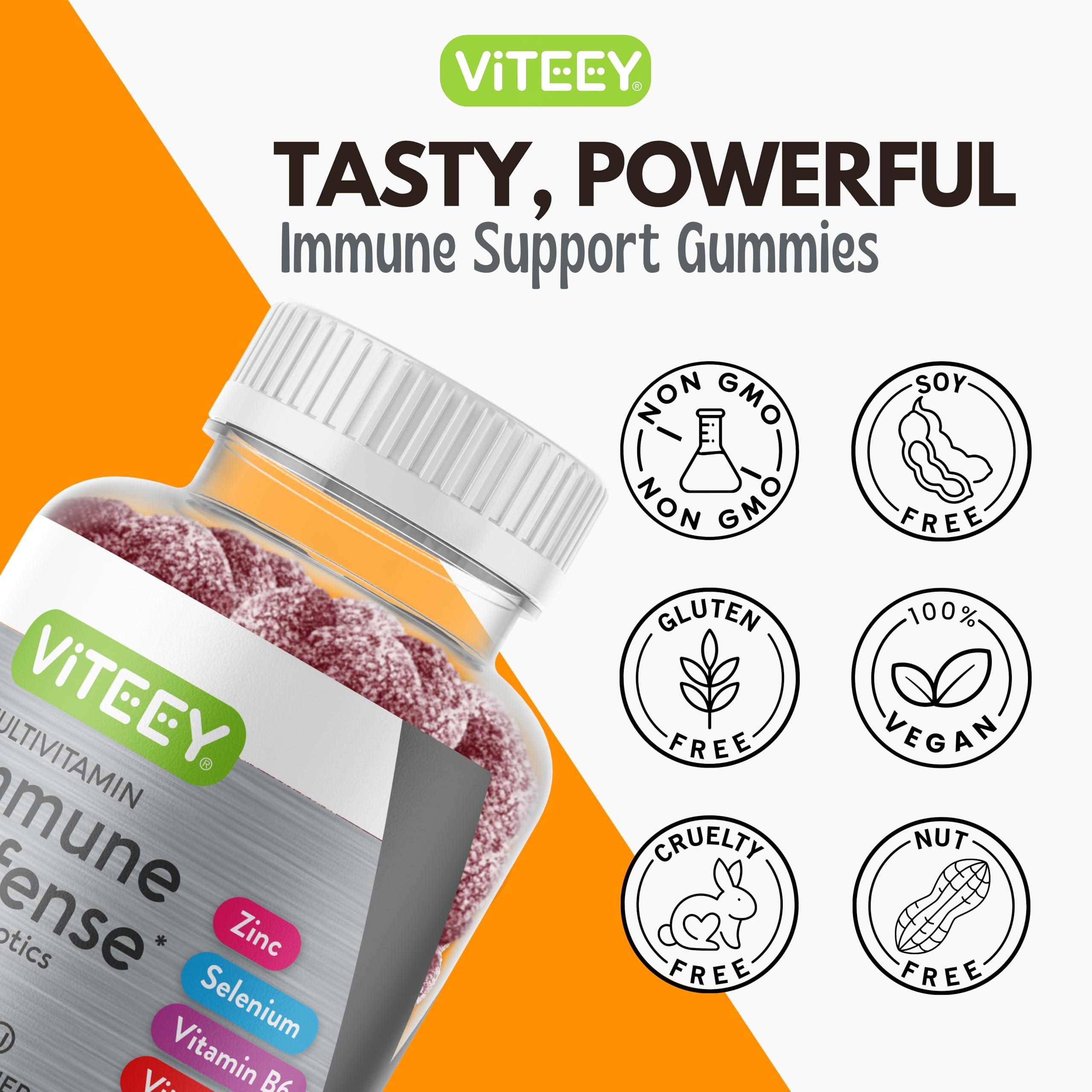 Viteey etiqueta con lista de ingredientes y dosis claras para revisar
