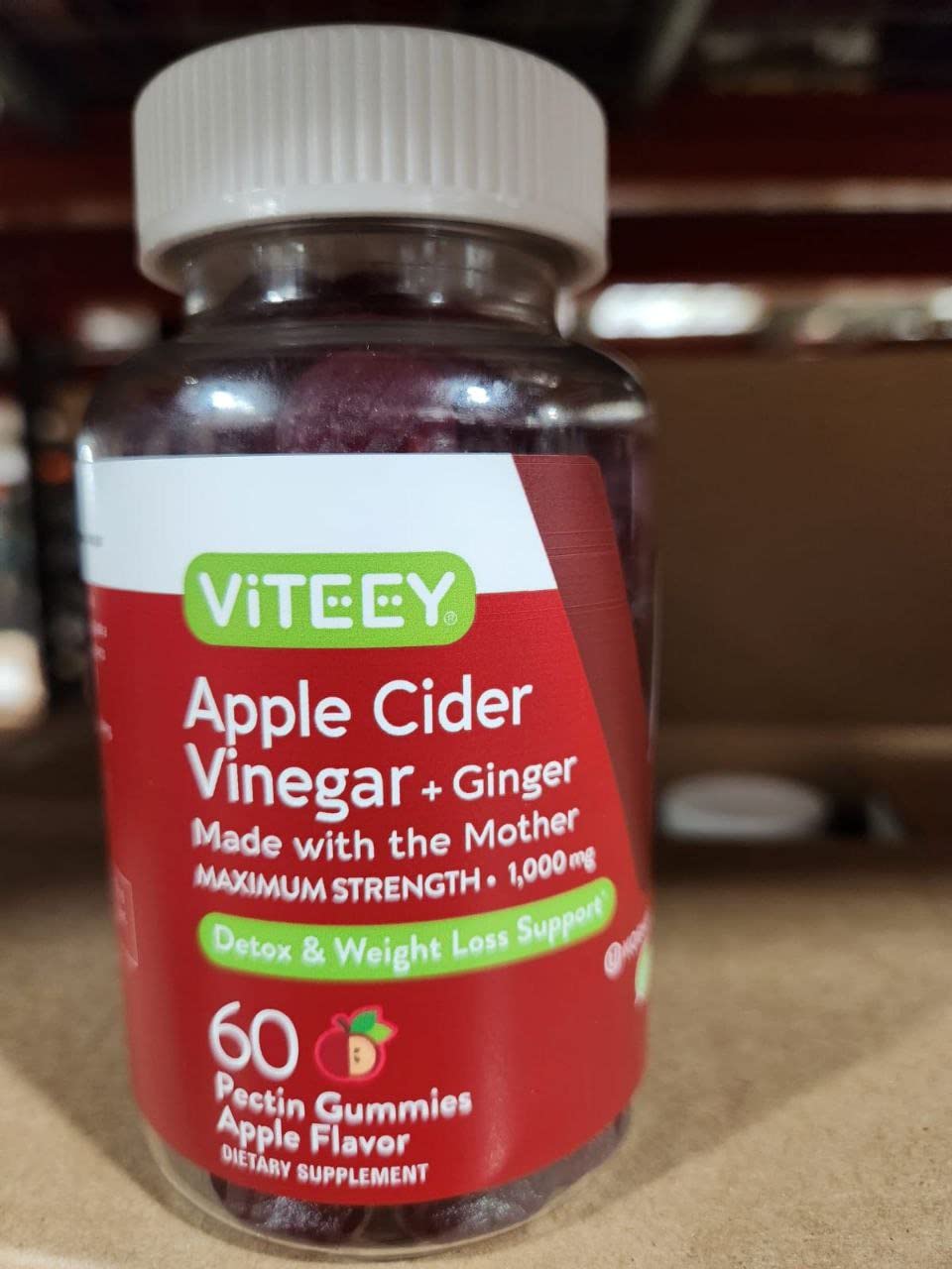 Viteey etiqueta nutricional en detalle, muestra dosis e ingredientes