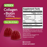 Viteey etiqueta nutricional mostrando ingredientes y dosificación clara