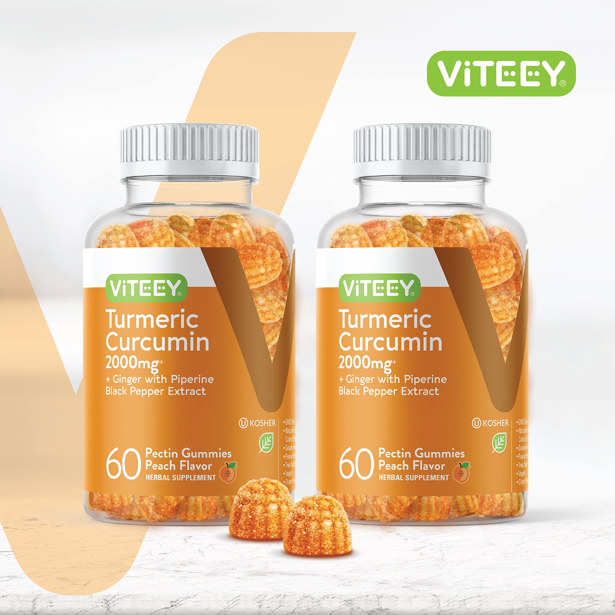 Viteey frasco abierto con gominolas visibles para dos meses