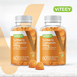 Viteey frasco abierto con gominolas visibles para dos meses