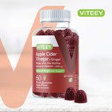 Viteey frasco abierto con gomitas visibles, fácil de tomar en movimiento