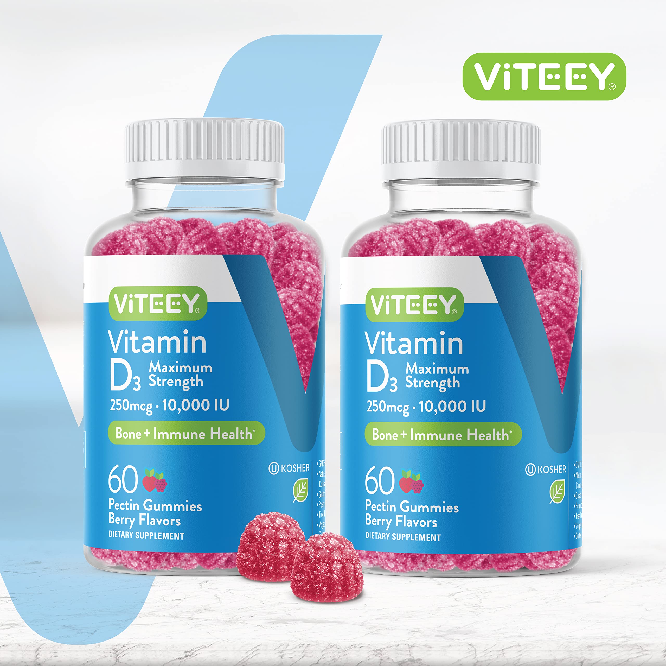 Viteey primer plano de gomita que resalta textura y sabor afrutado