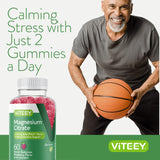 Viteey frasco abierto con gomitas mostrando el contenido y cantidad