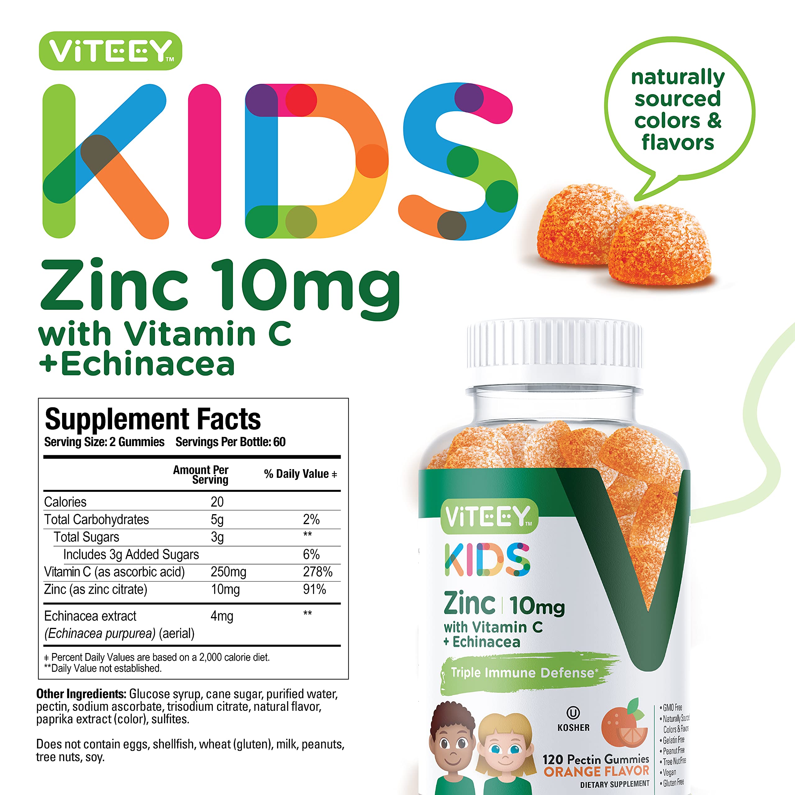 Viteey etiqueta con lista de ingredientes y beneficios visibles