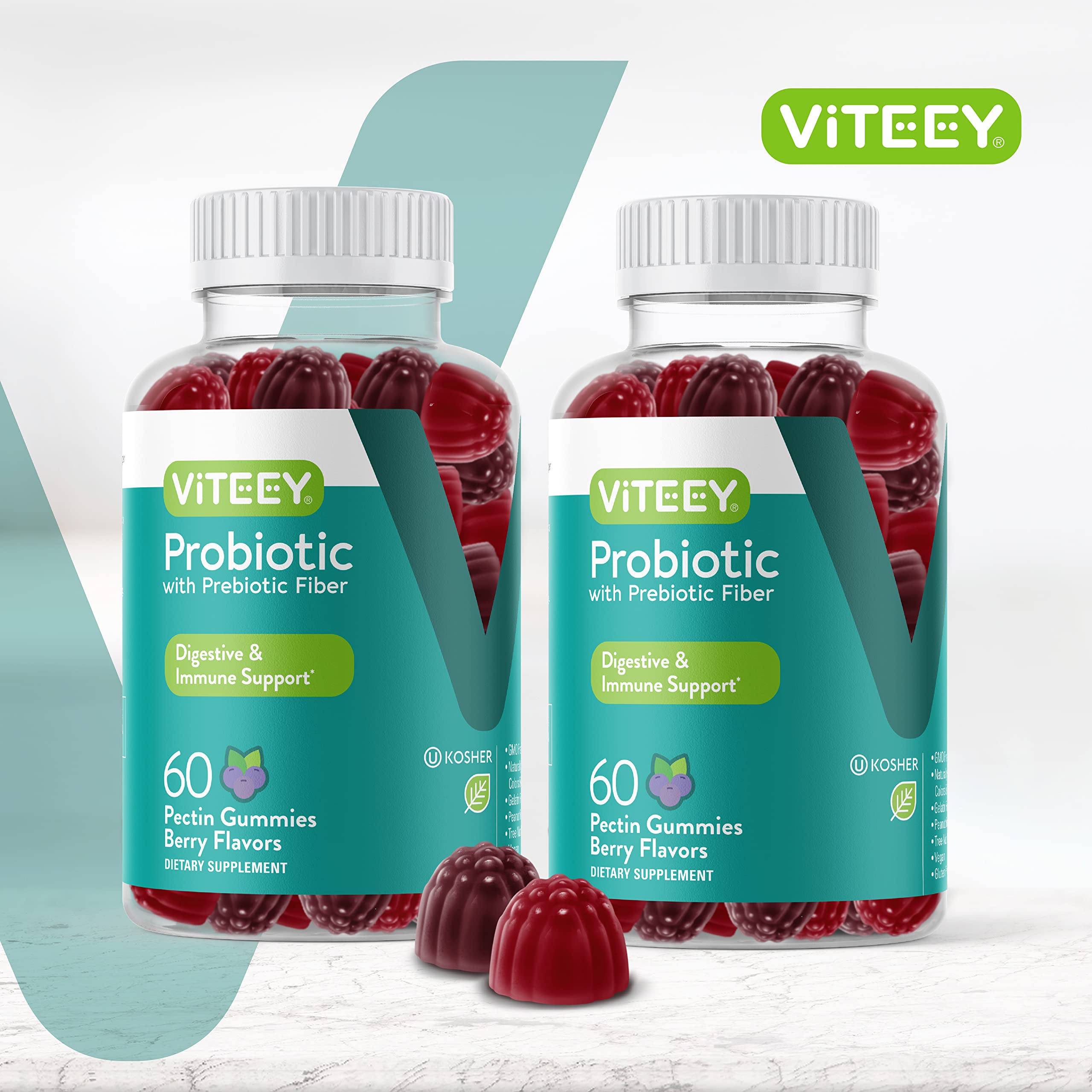 Viteey primer plano textura de gominola, muestra apetecible y natural