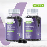 Viteey primer plano de textura de gomita destaca sabor berry y suavidad