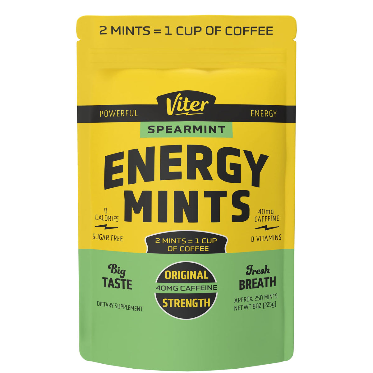 Viter Energy bolsa frontal mostrando marca y cantidad, práctico y energizante