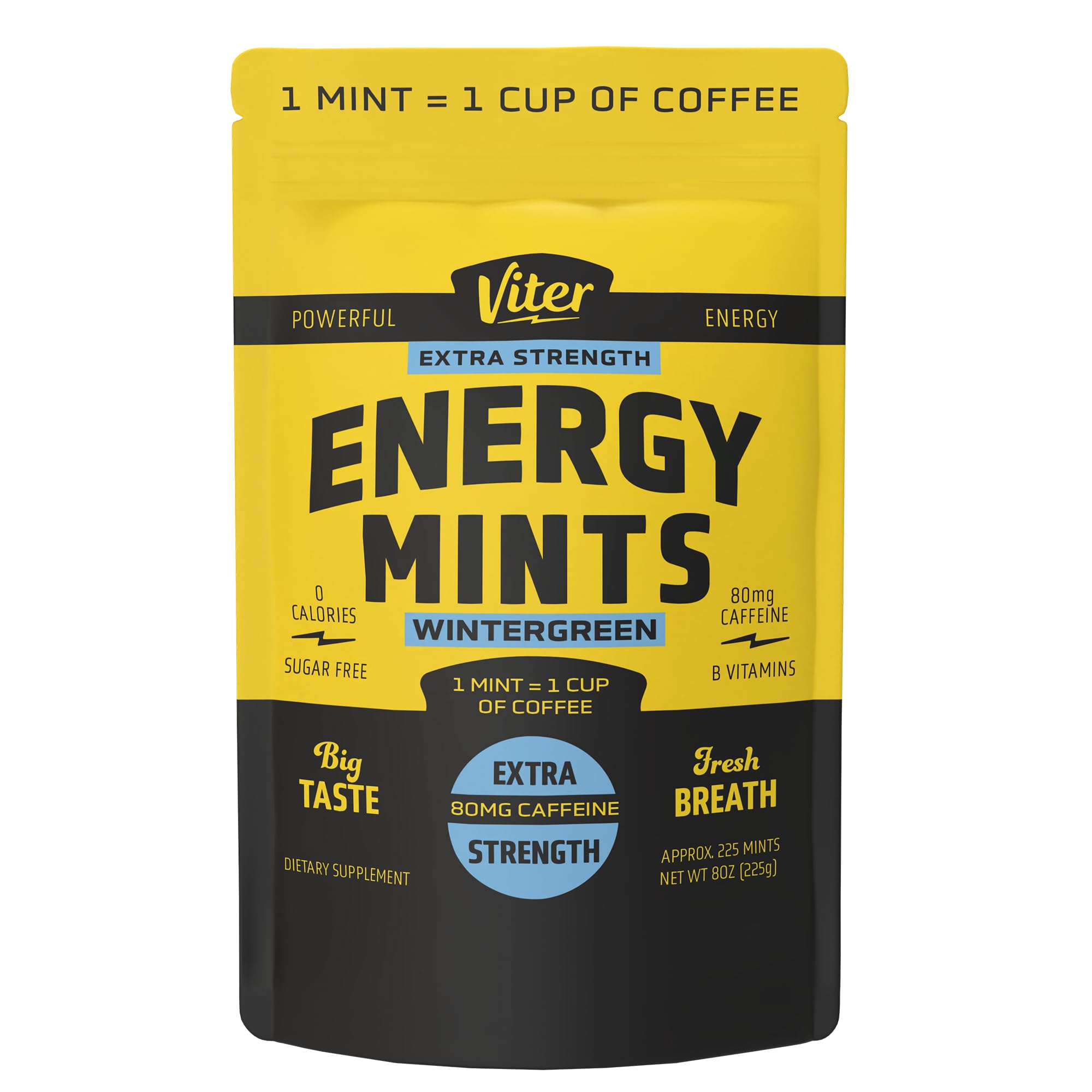 Viter Energy bolsa frontal mostrando marca y cantidad, práctica y resellable