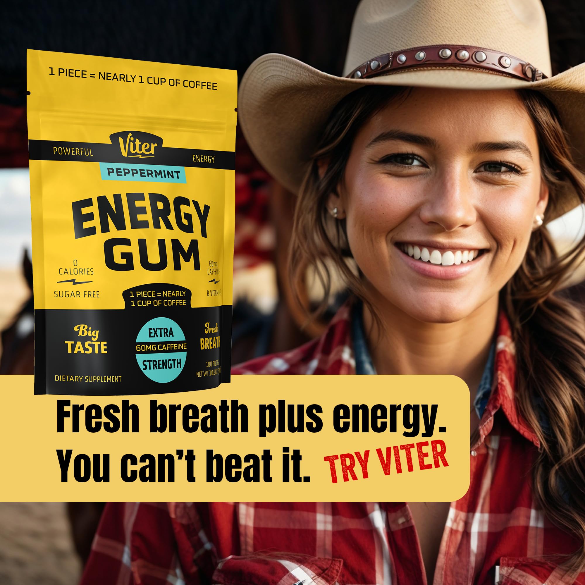 Viter Energy chicle en gimnasio impulso pre-entreno sin calorías