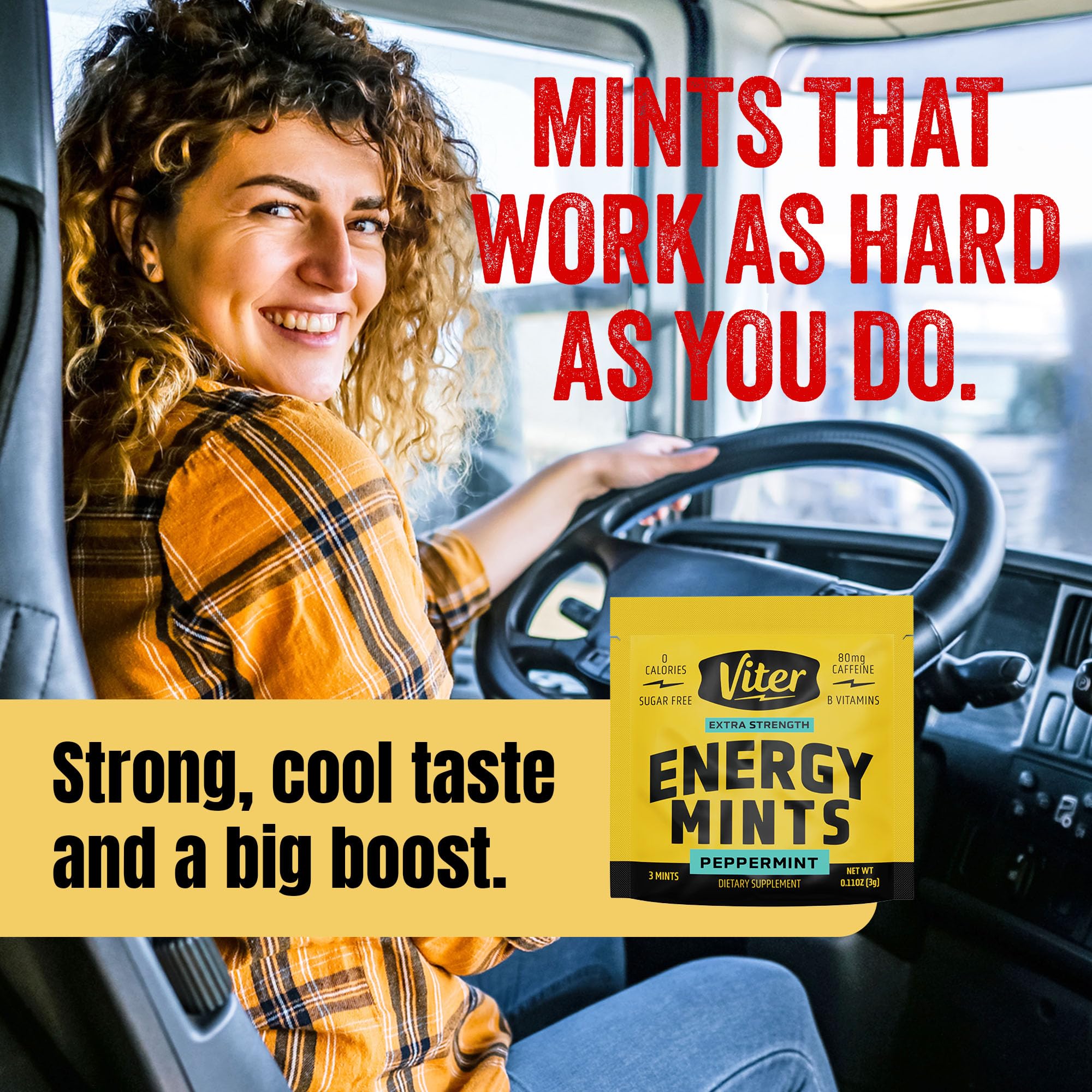 Viter Energy junto a una taza para comparar 80 mg de cafeína