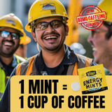 Viter Energy junto a una taza de café comparando equivalencia de cafeína