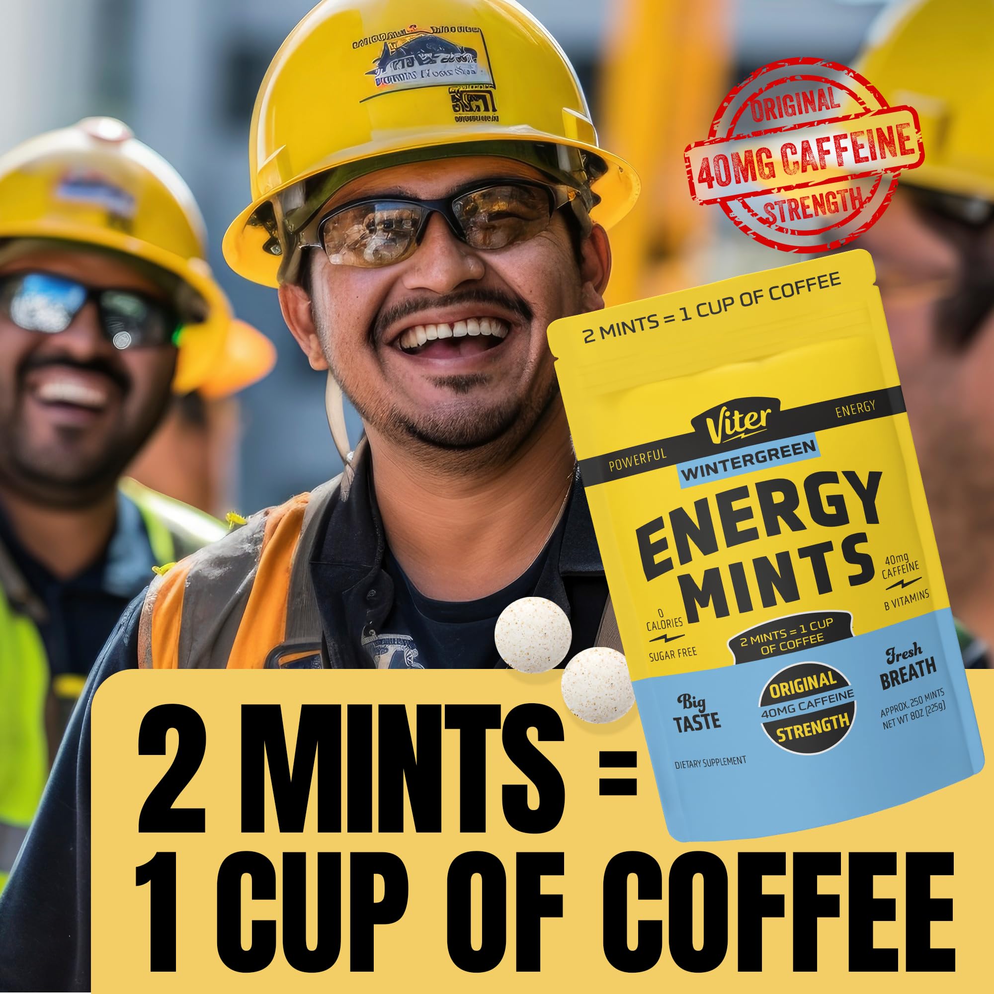 Viter Energy etiqueta nutricional mostrando cafeína y vitaminas B claras