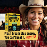 Viter Energy etiqueta con lista de vitaminas B y beneficios energéticos