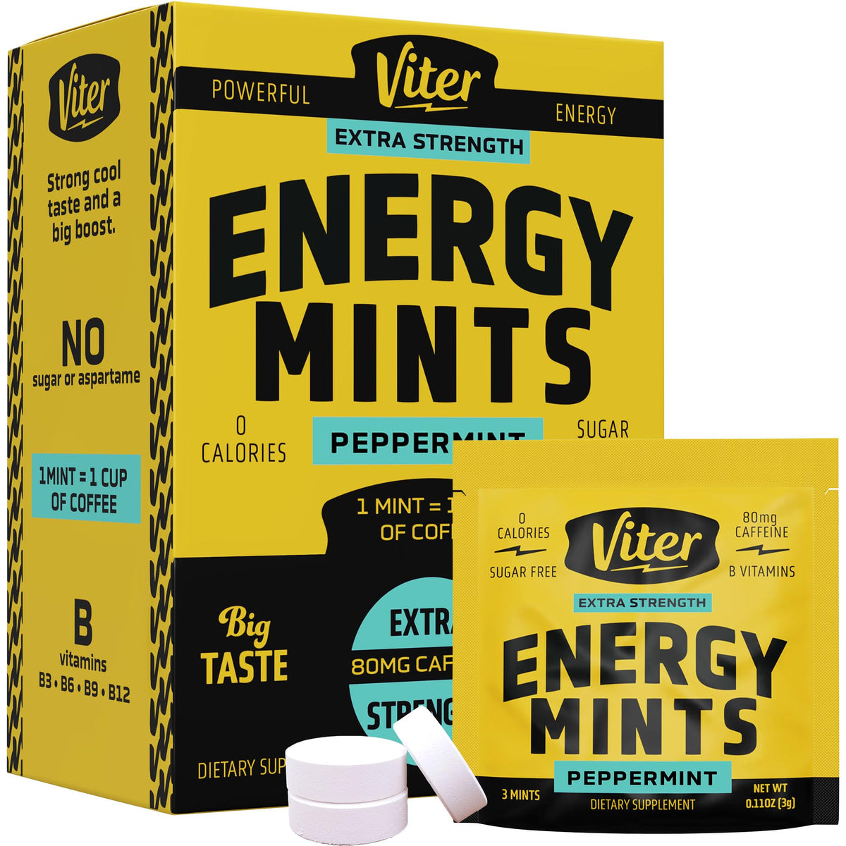 Viter Energy paquete frontal mostrando diseño y beneficio energía rápida