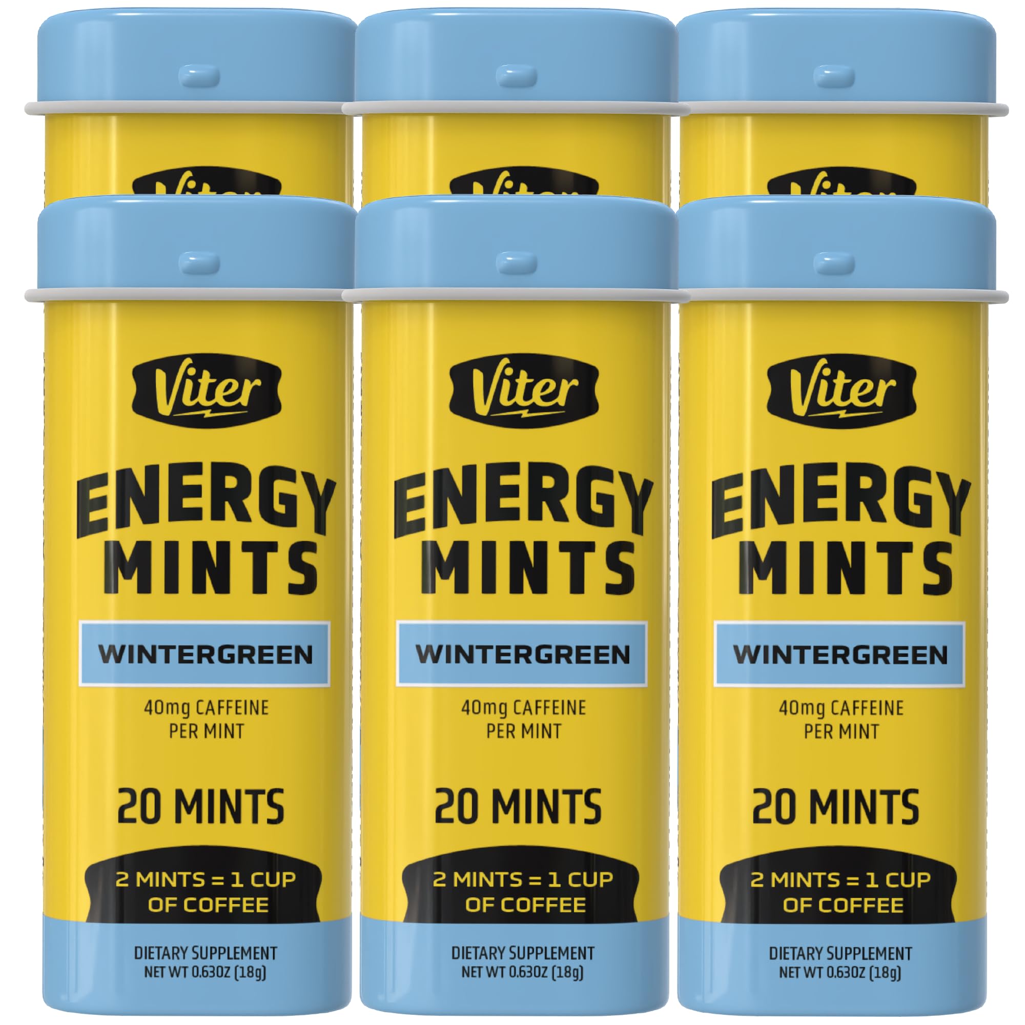 Viter Energy vista frontal de la lata con sabor wintergreen y portable