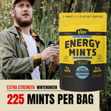 Viter Energy mints esparcidas sobre mesa, indicativo de cantidad y uso compartido