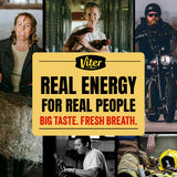 Viter Energy etiqueta nutricional con vitaminas B y cafeína clara