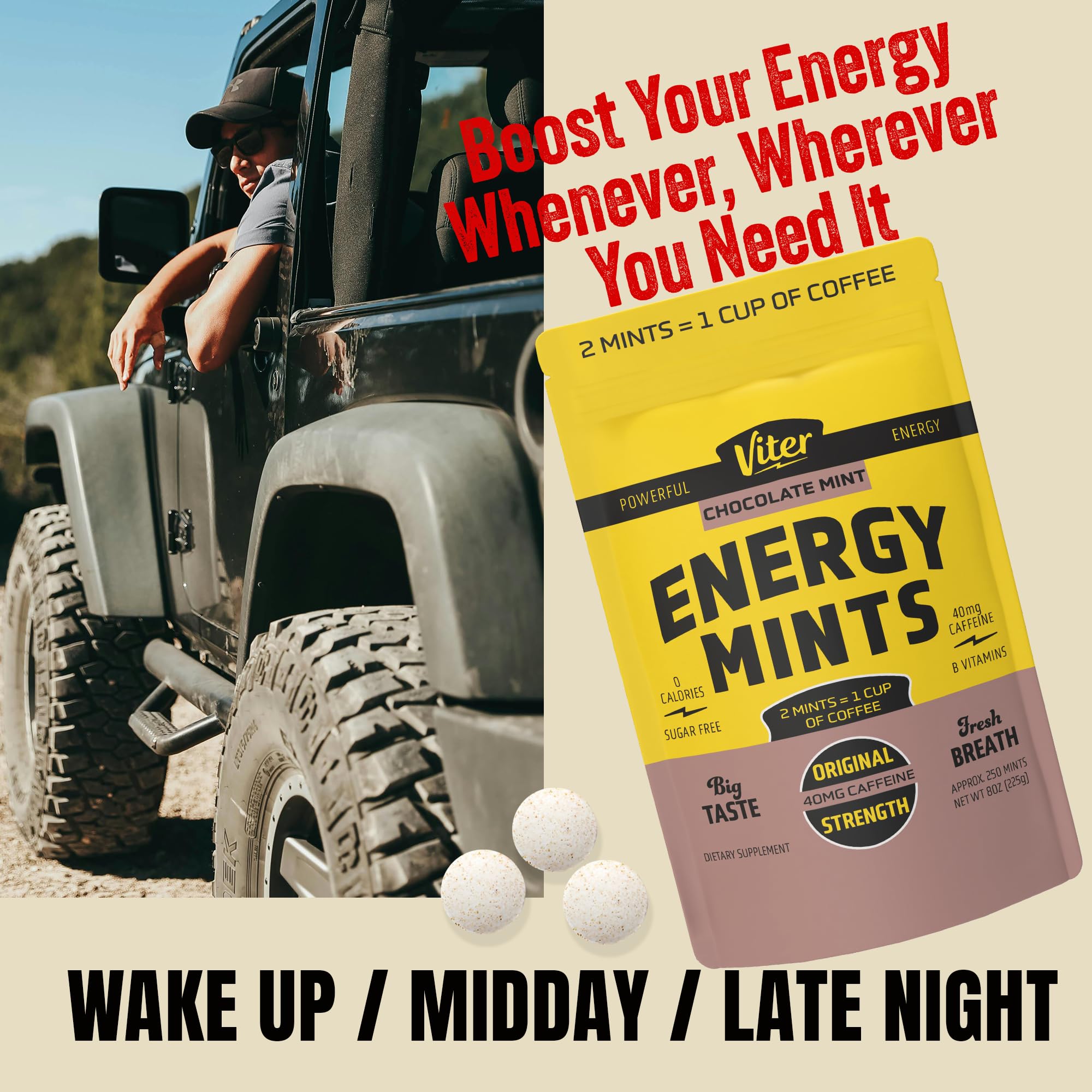 Viter Energy mints dentro de la bolsa listos para consumo rápido