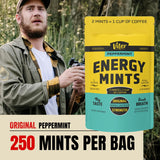 Viter Energy primer plano textura de mint, beneficio sabor intenso