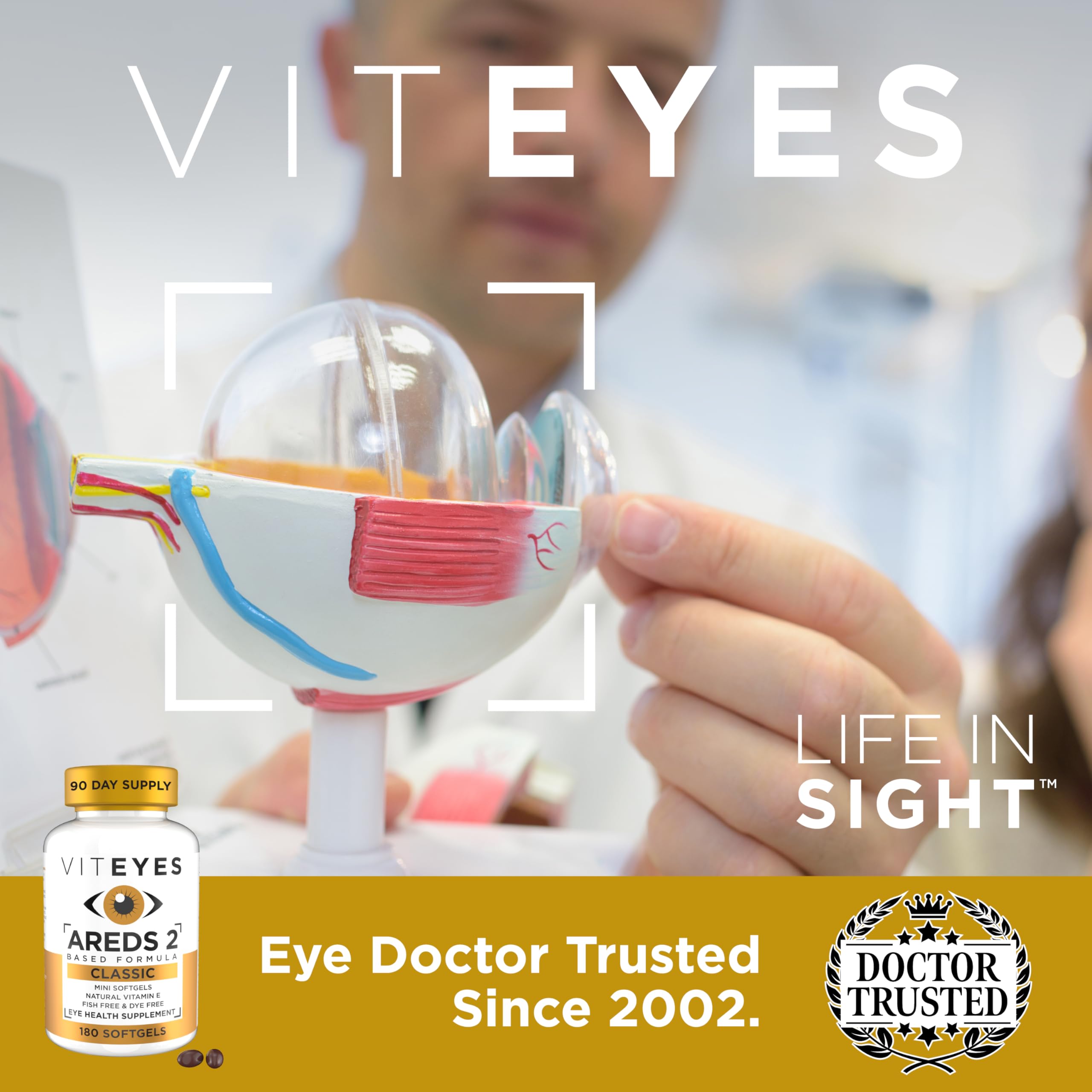 Viteyes frasco a escala en mano para visualizar tamaño y cantidad
