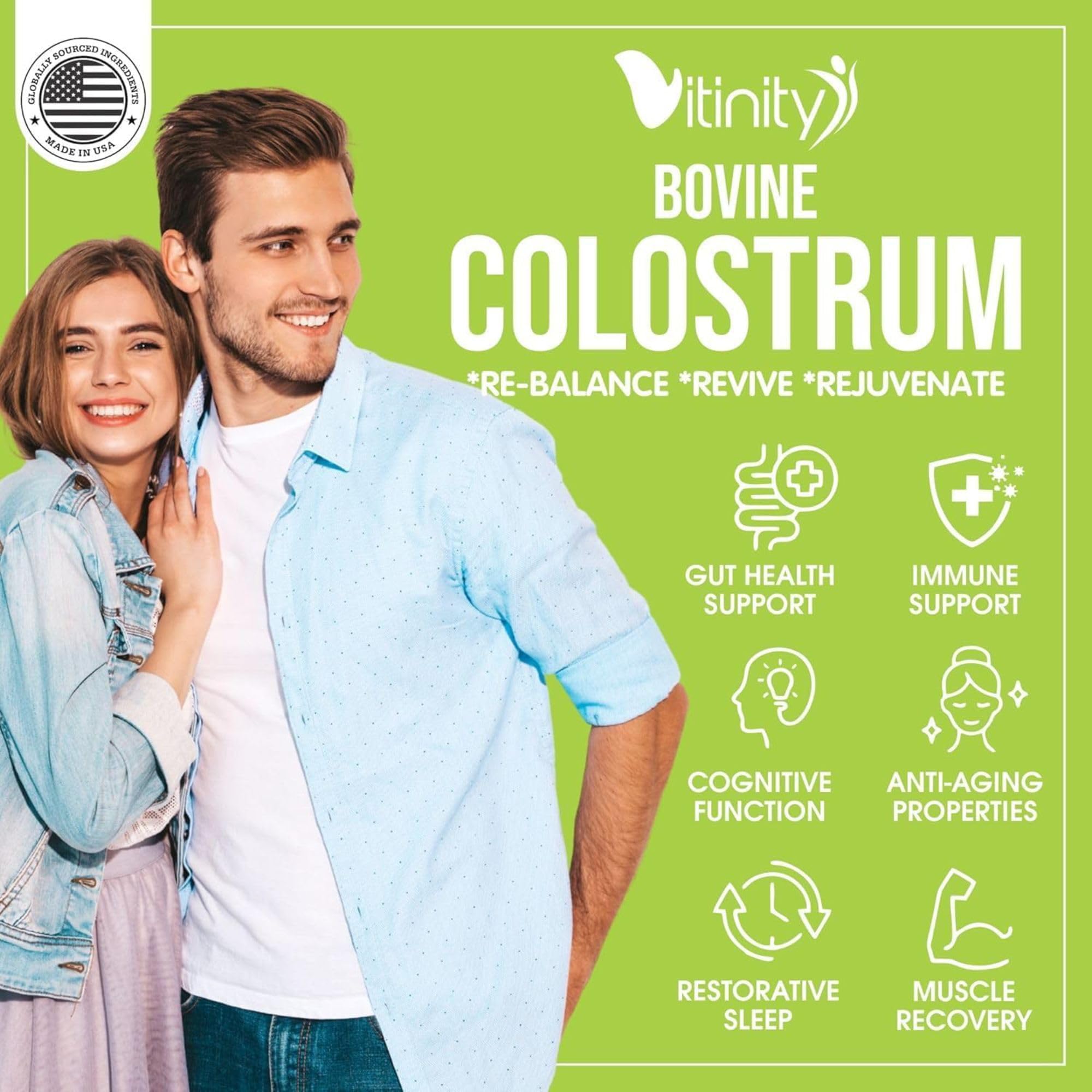 VITINITY etiqueta en primer plano resaltando información nutricional clara