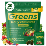 Vitrcestrs envase frontal mostrando 240 gomitas y ventaja conveniencia
