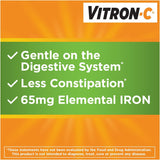 Vitron-C tableta recubierta vista cercana que reduce sabor metálico