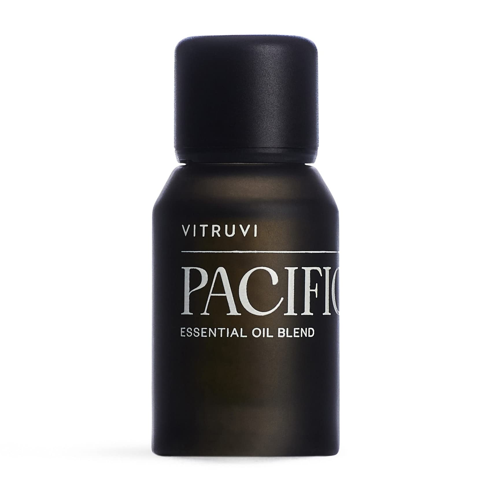 VITRUVI Pacific frasco frontal mostrando etiqueta y tamaño útil para difusión