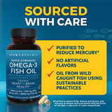Viva Naturals cápsula abierta con aceite ilustra calidad y frescura