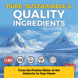 Viva Naturals aceite de krill en gota resaltando pureza y color