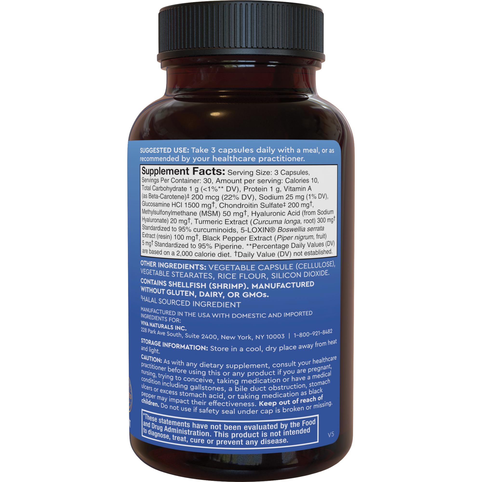 Viva Naturals ingredientes naturales (boswellia, cúrcuma) para apoyo antioxidante