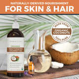 Viva Naturals textura del aceite fraccionado mostrando absorción rápida