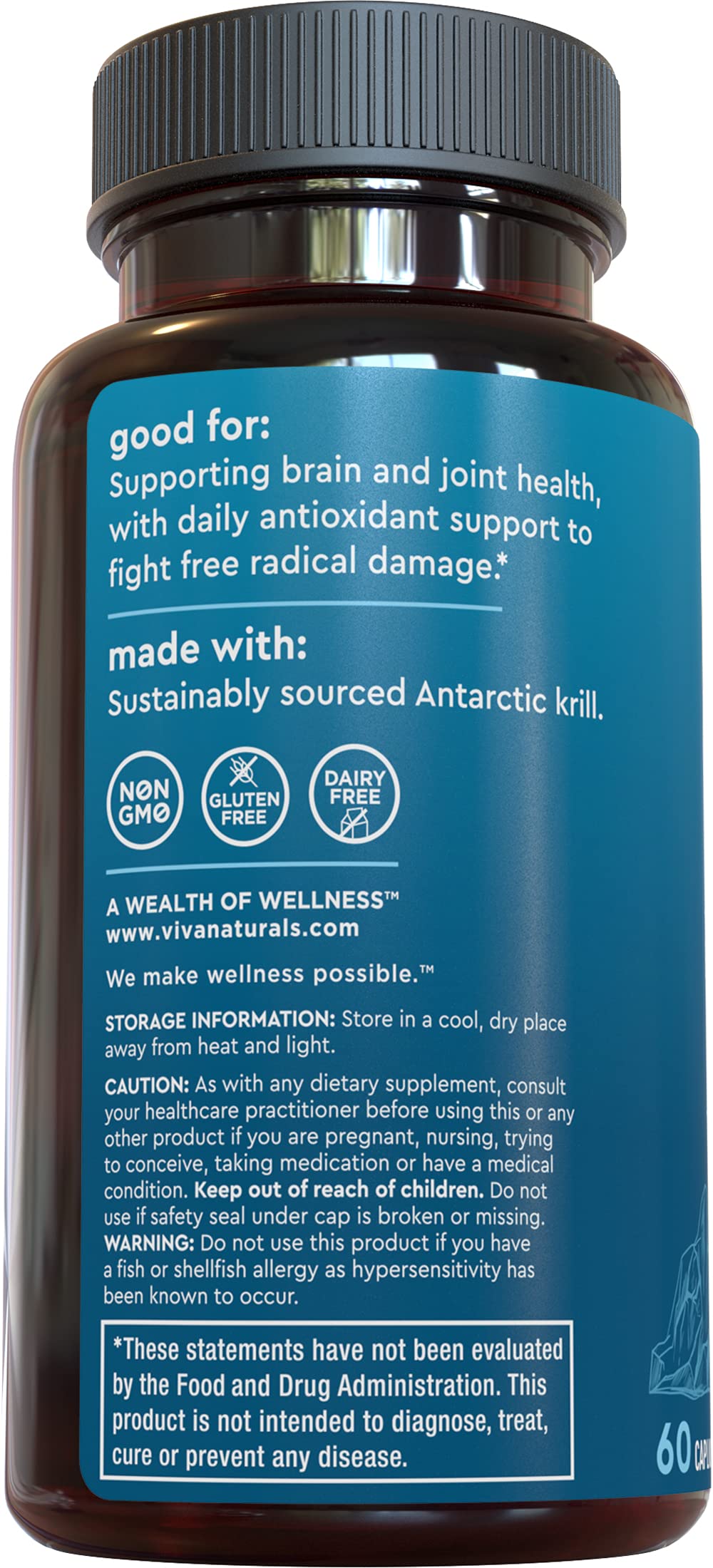 Viva Naturals textura del aceite de kril resaltando su pureza