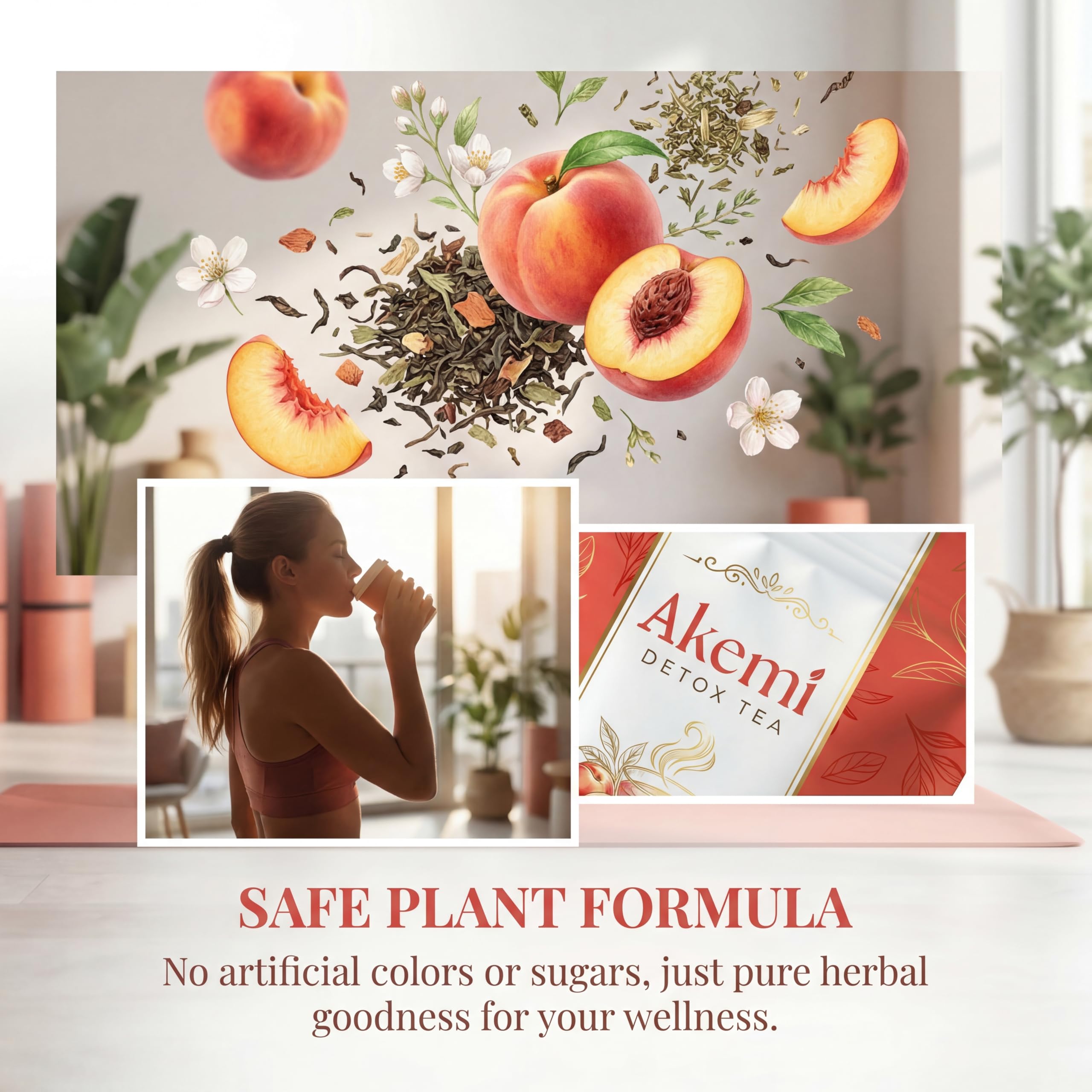 VivaMelhor Akemi taza servida con té listo para beber y efecto energizante