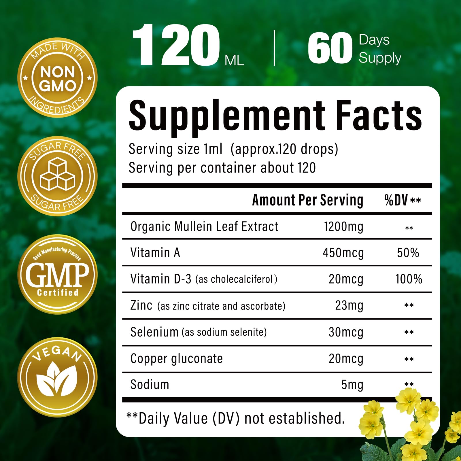 VivaVitalize hojas de mullein como ingrediente natural y origen vegetal
