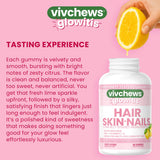 vivchews frasco abierto con gomitas visibles, acceso fácil y conveniencia