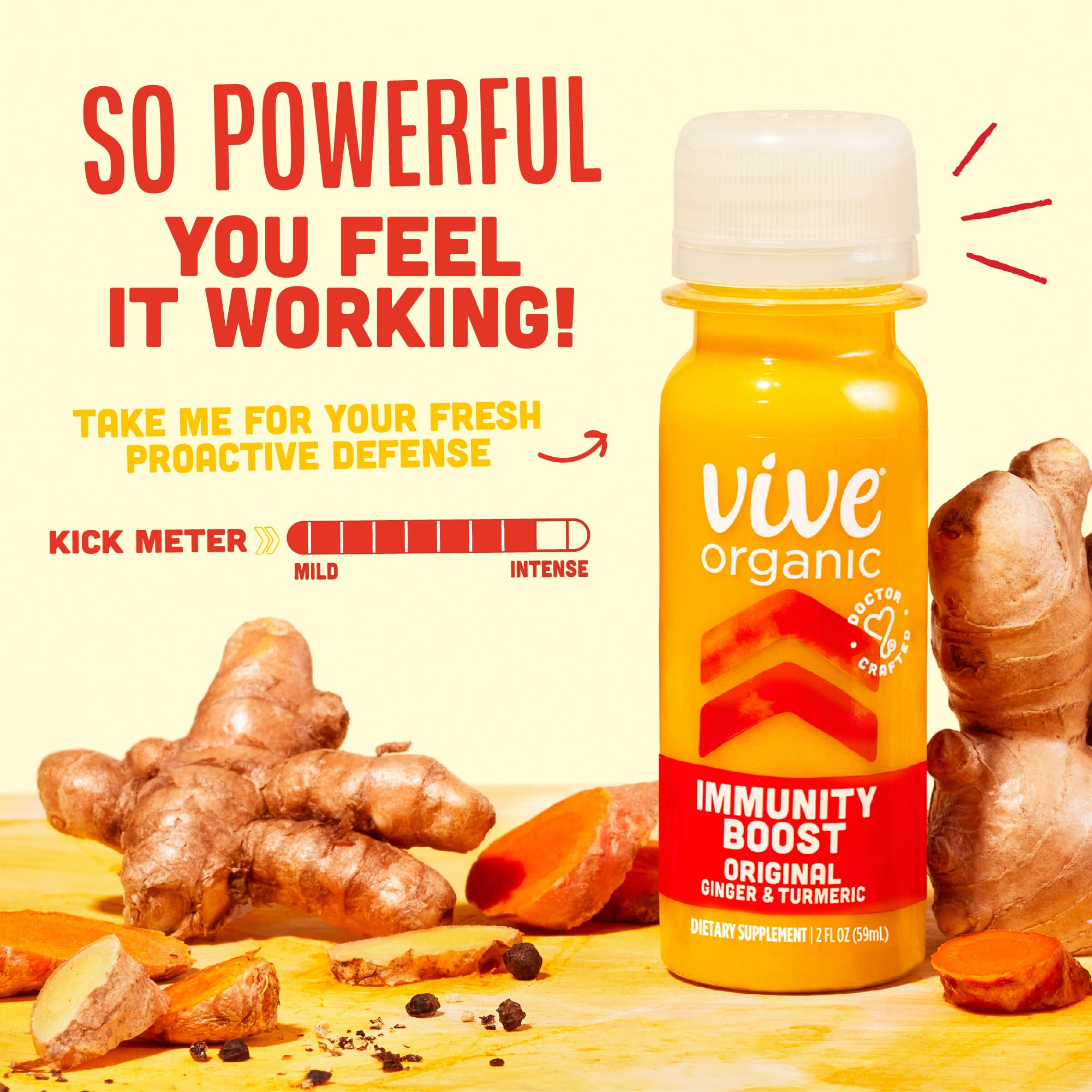 Vive Organic etiqueta del producto con certificados y beneficios visibles