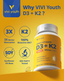 VIVI Youth detalle de etiqueta MK-7 destacando biodisponibilidad