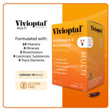 Vivioptal cápsula en mano indicando toma diaria cómoda y rápida