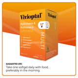 Vivioptal softgel junto a moneda para comparar tamaño práctico