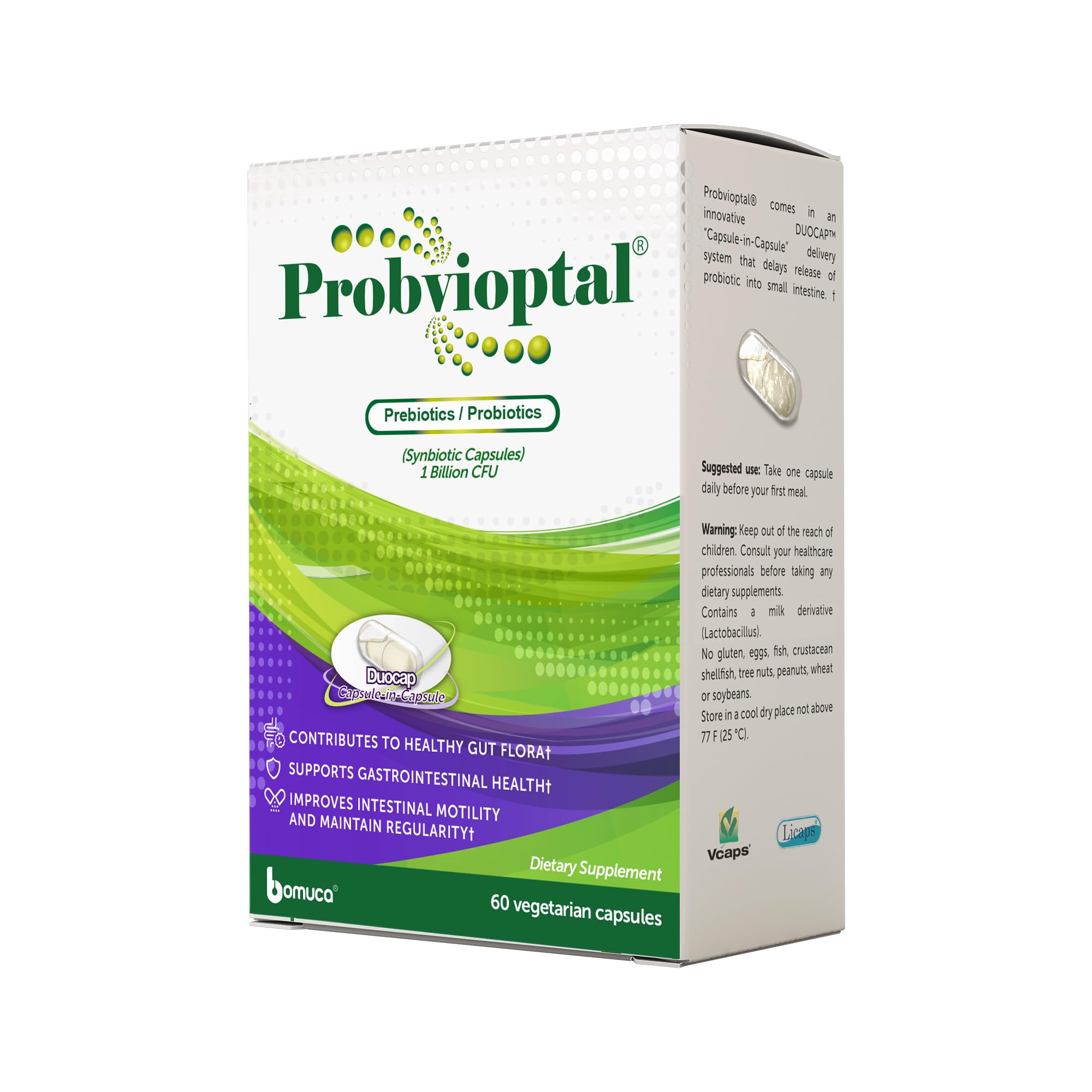 Vivioptal Probvioptal vista frontal mostrando envase y beneficio digestivo