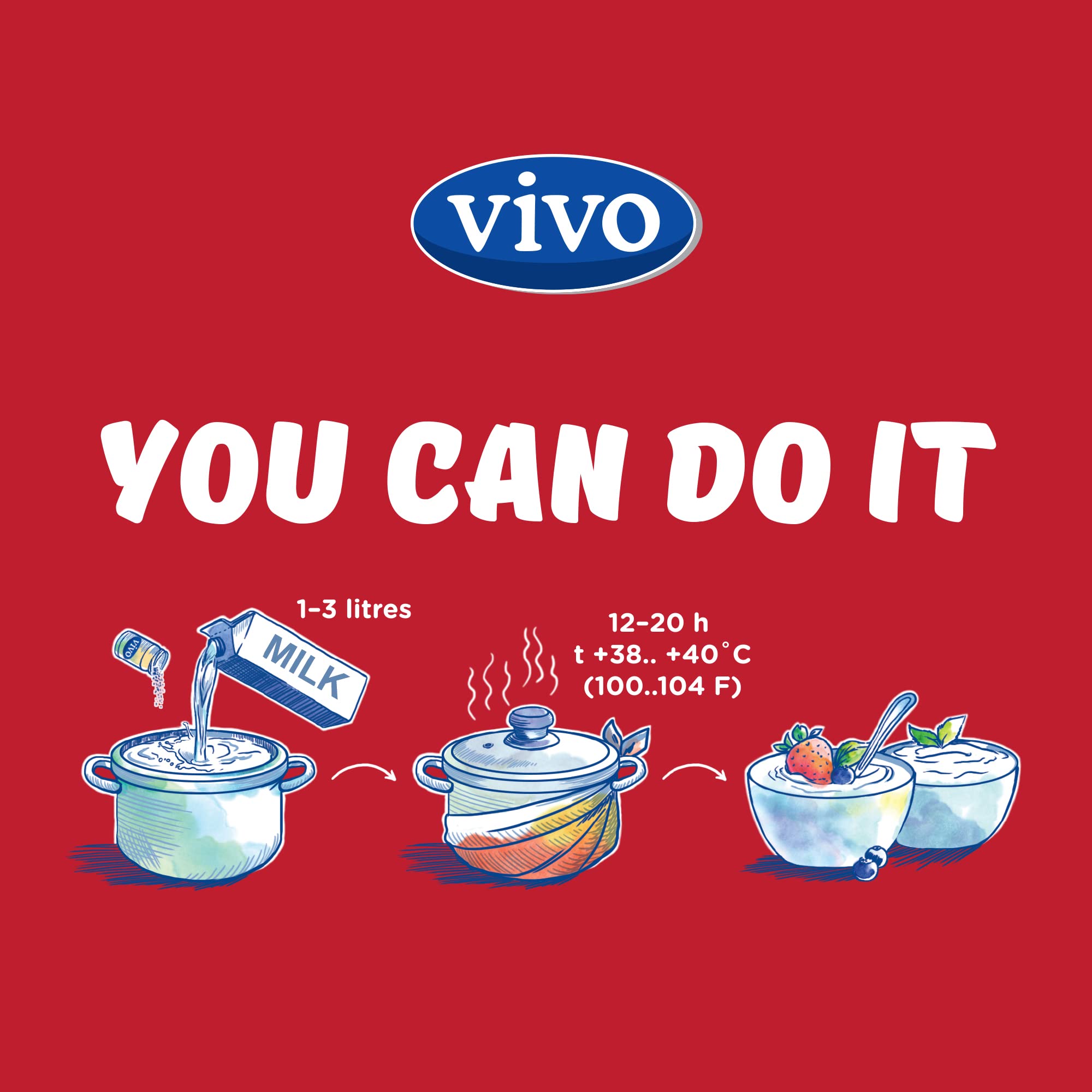 VIVO yogur casero en tazón demostrando textura cremosa