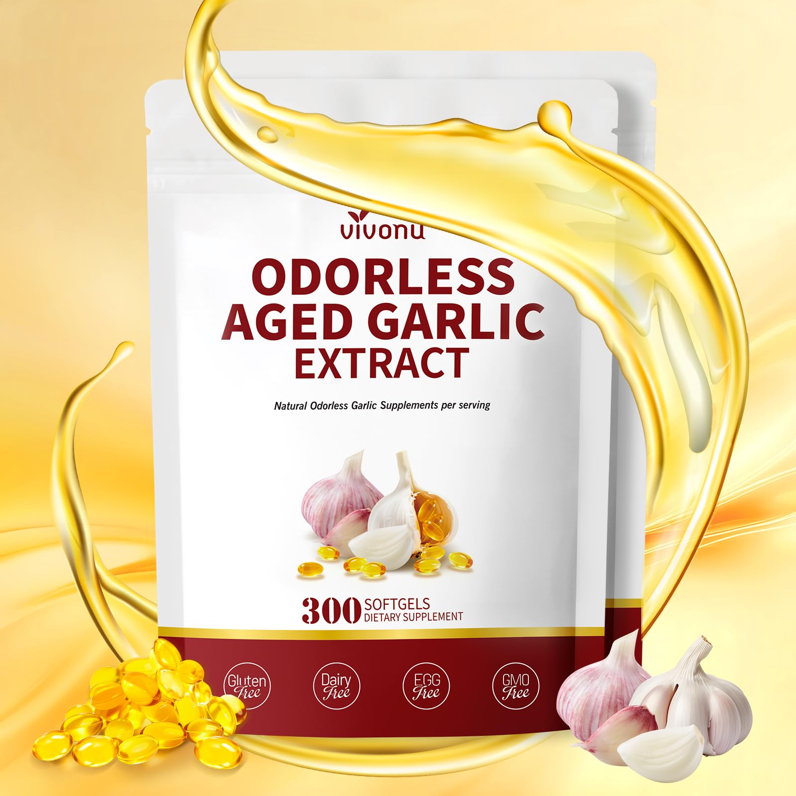 VivoNu envase frontal 300 softgels que muestra suministro prolongado