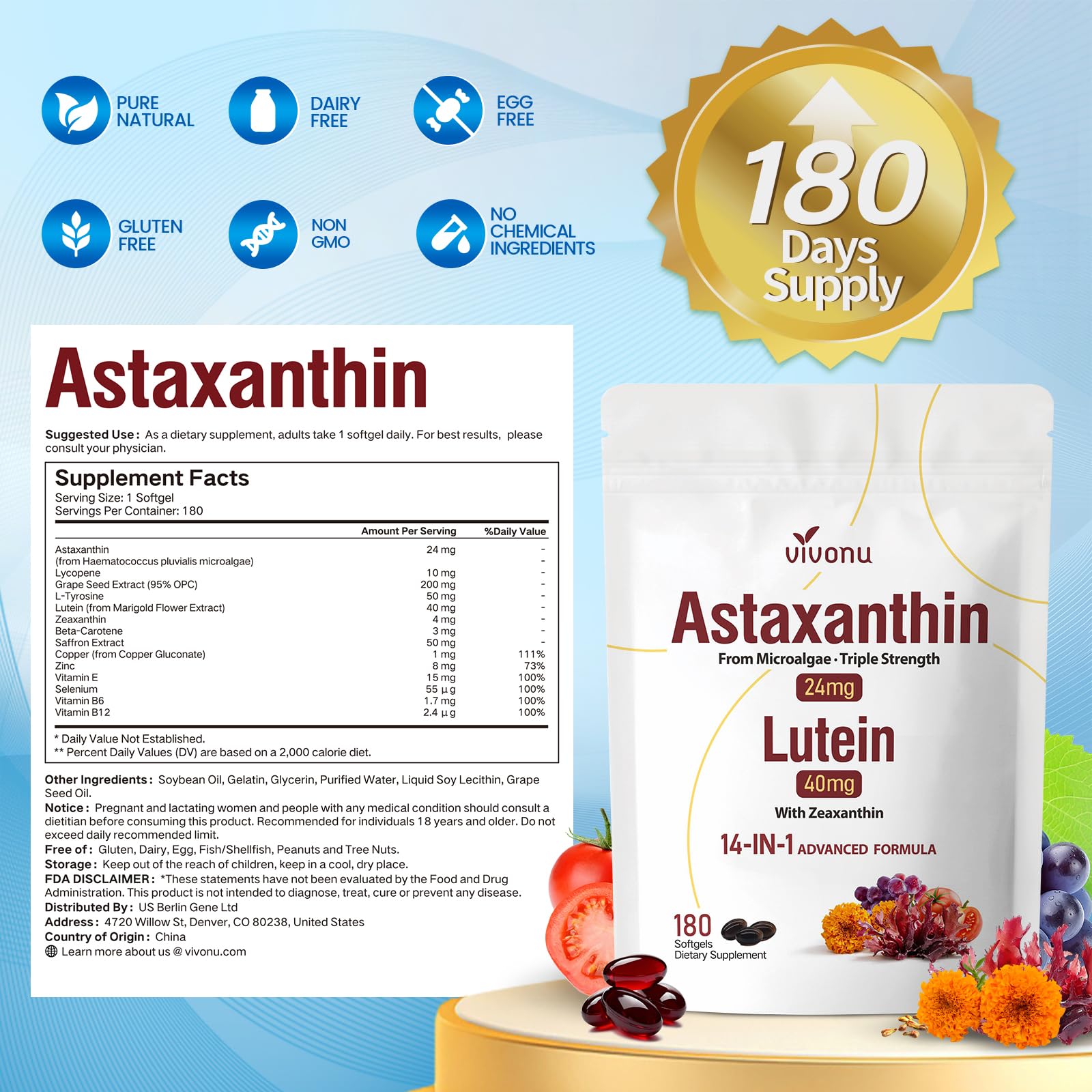 VivoNu etiqueta nutricional en detalle mostrando composición y dosis