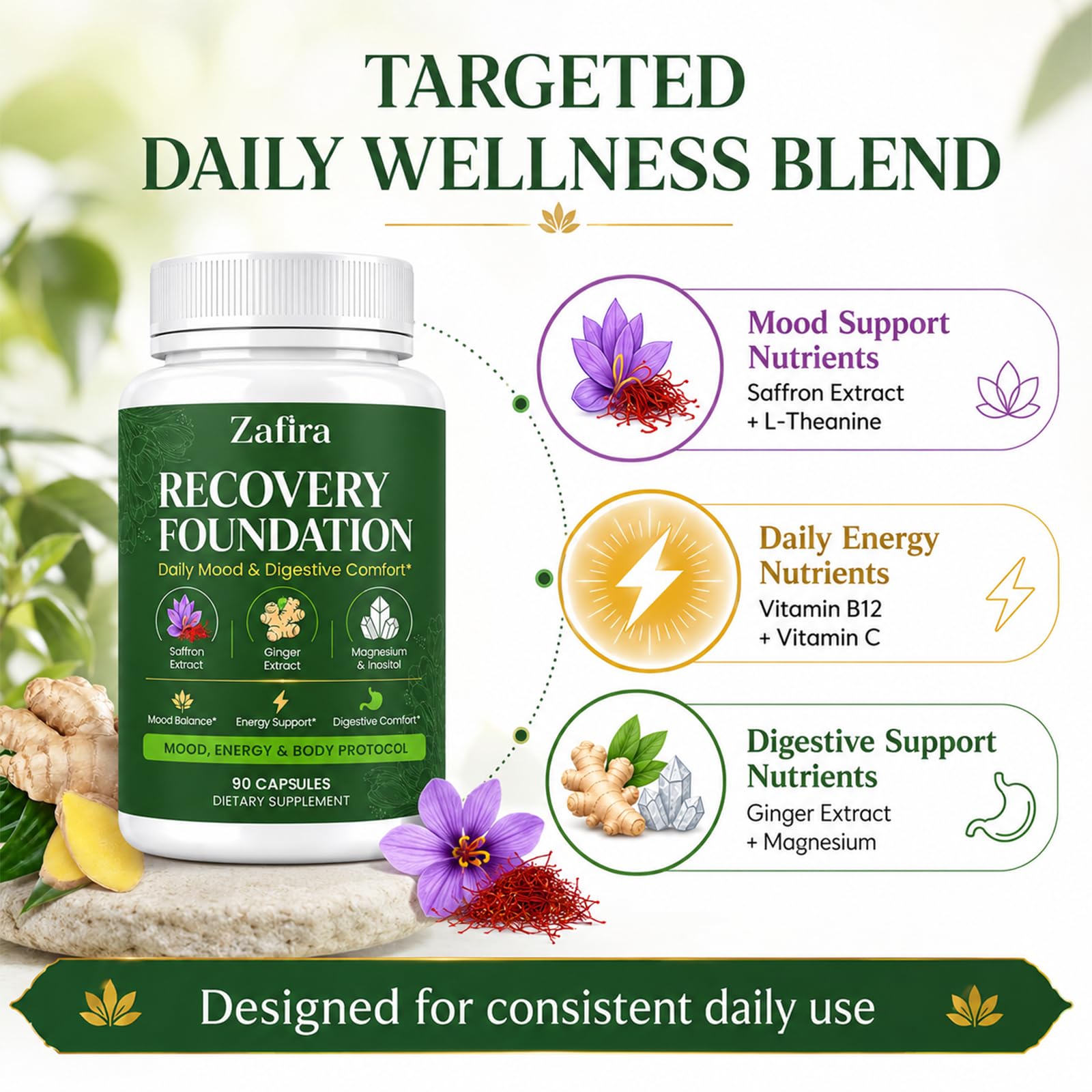 VOKOZK Zafira Organics cápsula en mano para mostrar tamaño y conveniencia