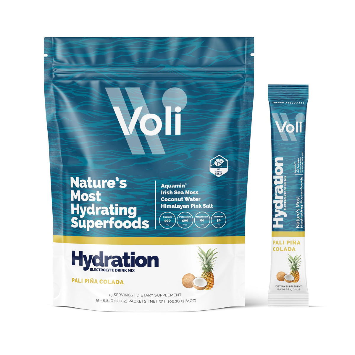 Voli Wellness sobre frontal Piña Colada mostrando diseño y conveniencia