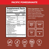 Voli Wellness bebida preparada en vaso demostrando sabor Pacific Pomegranate y rehidratación inmediata