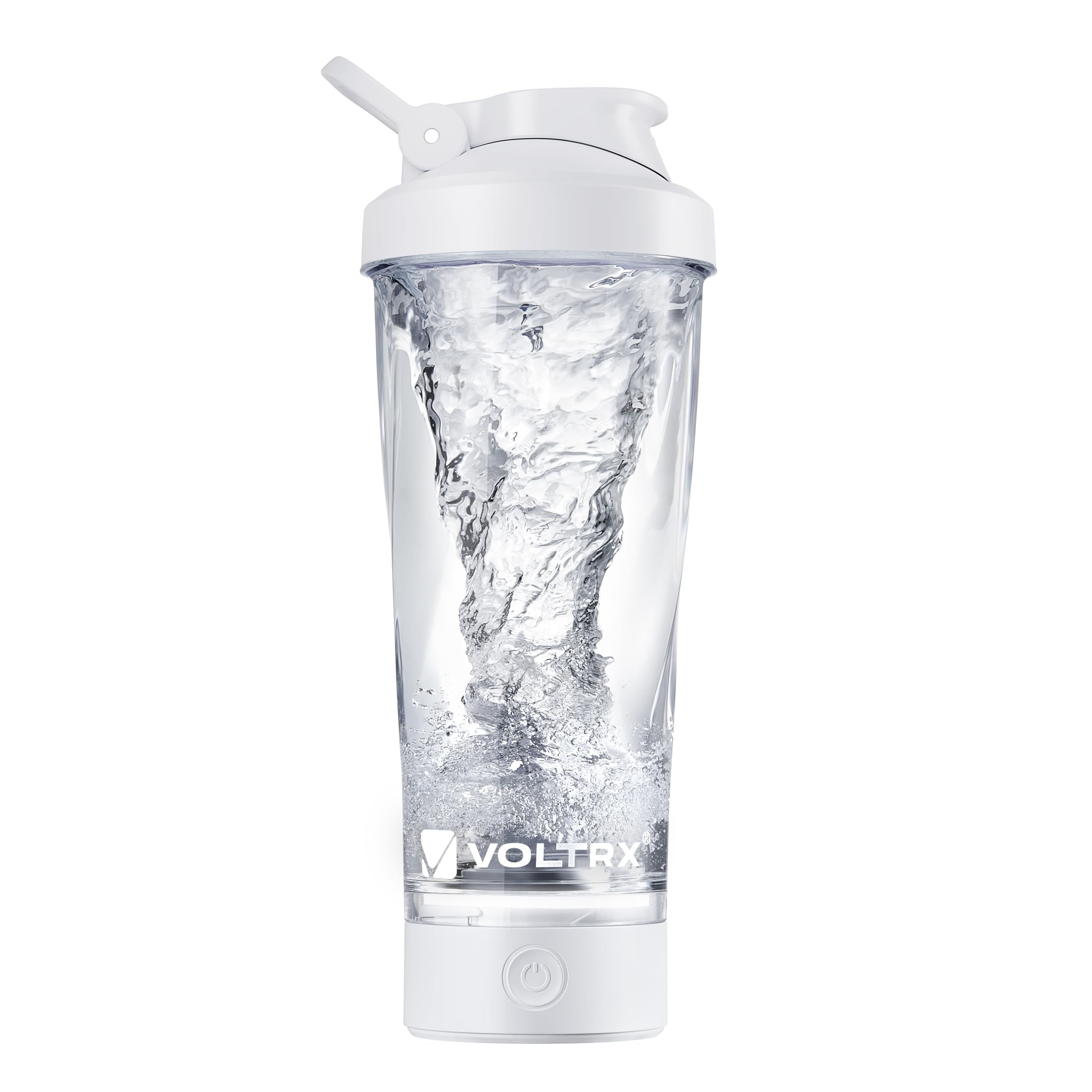 VOLTRX vaso mezclador VortexBoost frontal mostrando diseño y capacidad para mezclar rápido